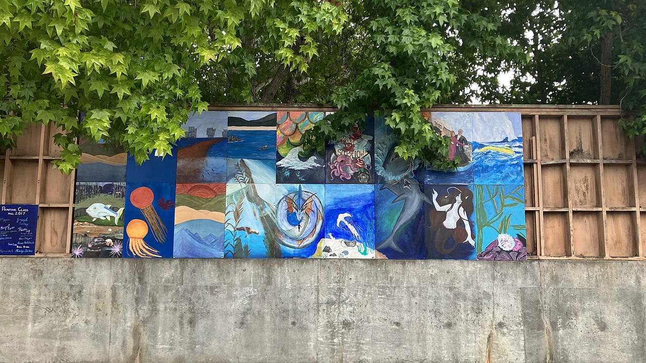 MPC art building mural, Monterey Peninsula College